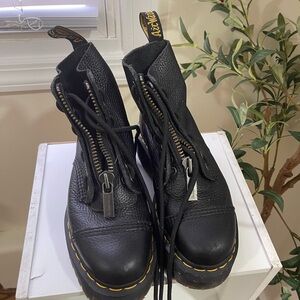 Dr. Martens Black Leather Zipper Ankle Boots